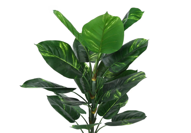 54" Tall, Artificial Plant, Dieffenbachia Tree, Indoor, Faux, Fake, Floor, Greenery, Potted, Real Touch, Decorative - Green / Black by Unique Piece Furniture