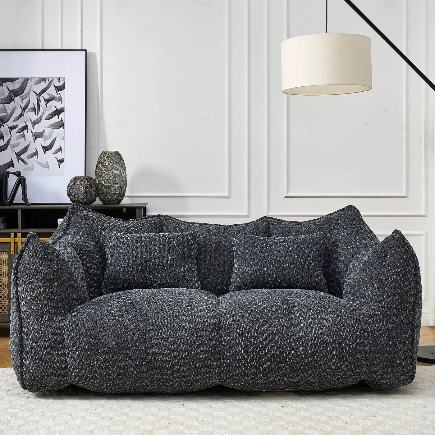 Comfortable Dual Beanbag Chair With High Resilience Foam Core For 2 People by HouseOfZazla