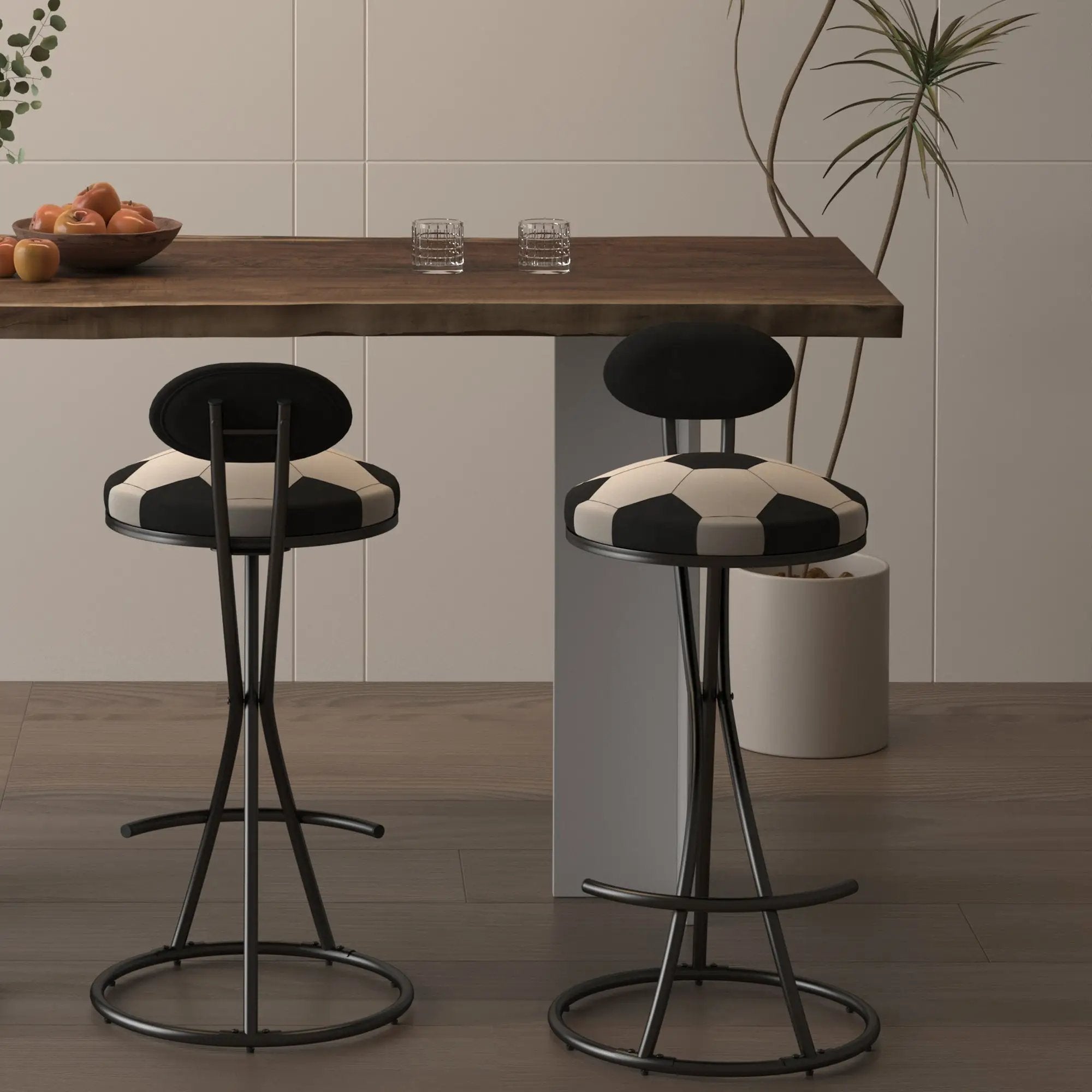 Upholstered S-shaped Barstools Set of 2 by HouseOfZazla