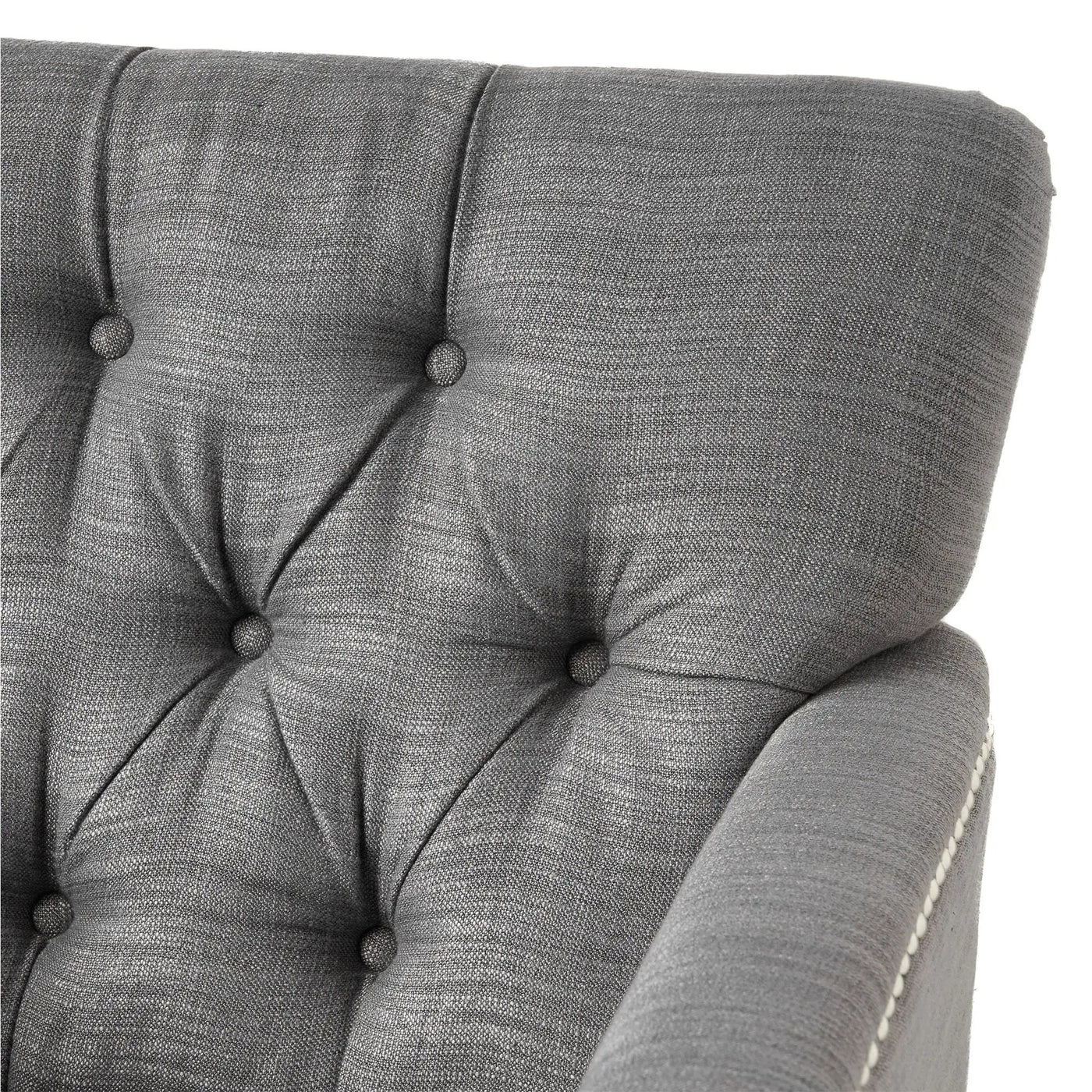 Harrison Tufted Club Chair with Button Tufted Back and Birch Wood Legs by HouseOfZazla