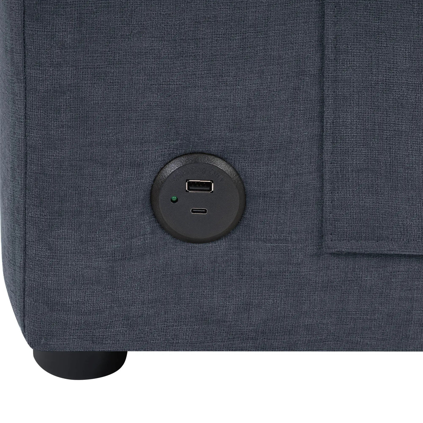 Modern L-Shaped Sectional Sofa With Curved Chaise, USB Ports, And Side Storage Pockets by HouseOfZazla