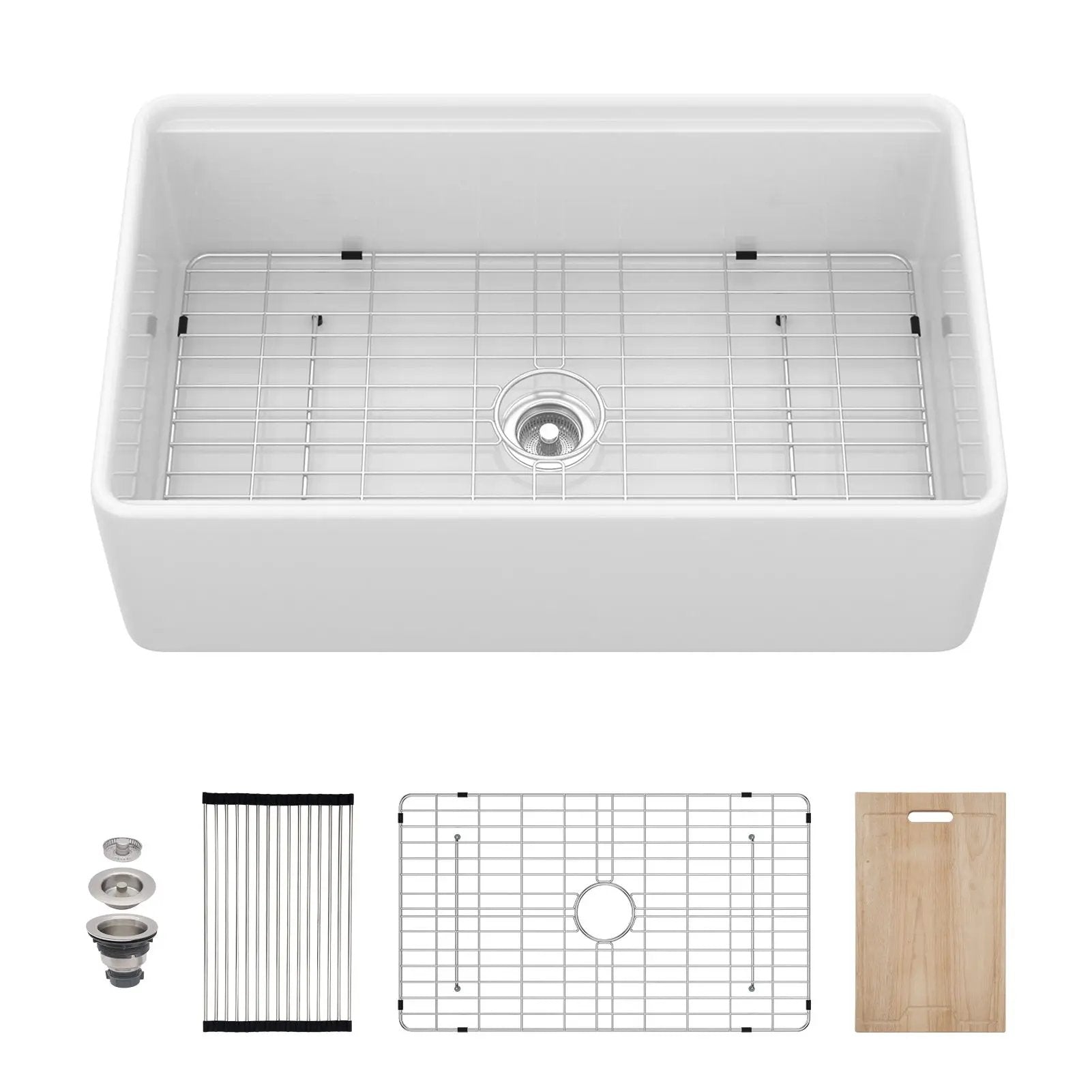 Single Bowl Kitchen Sink Workstation - White by HouseOfZazla