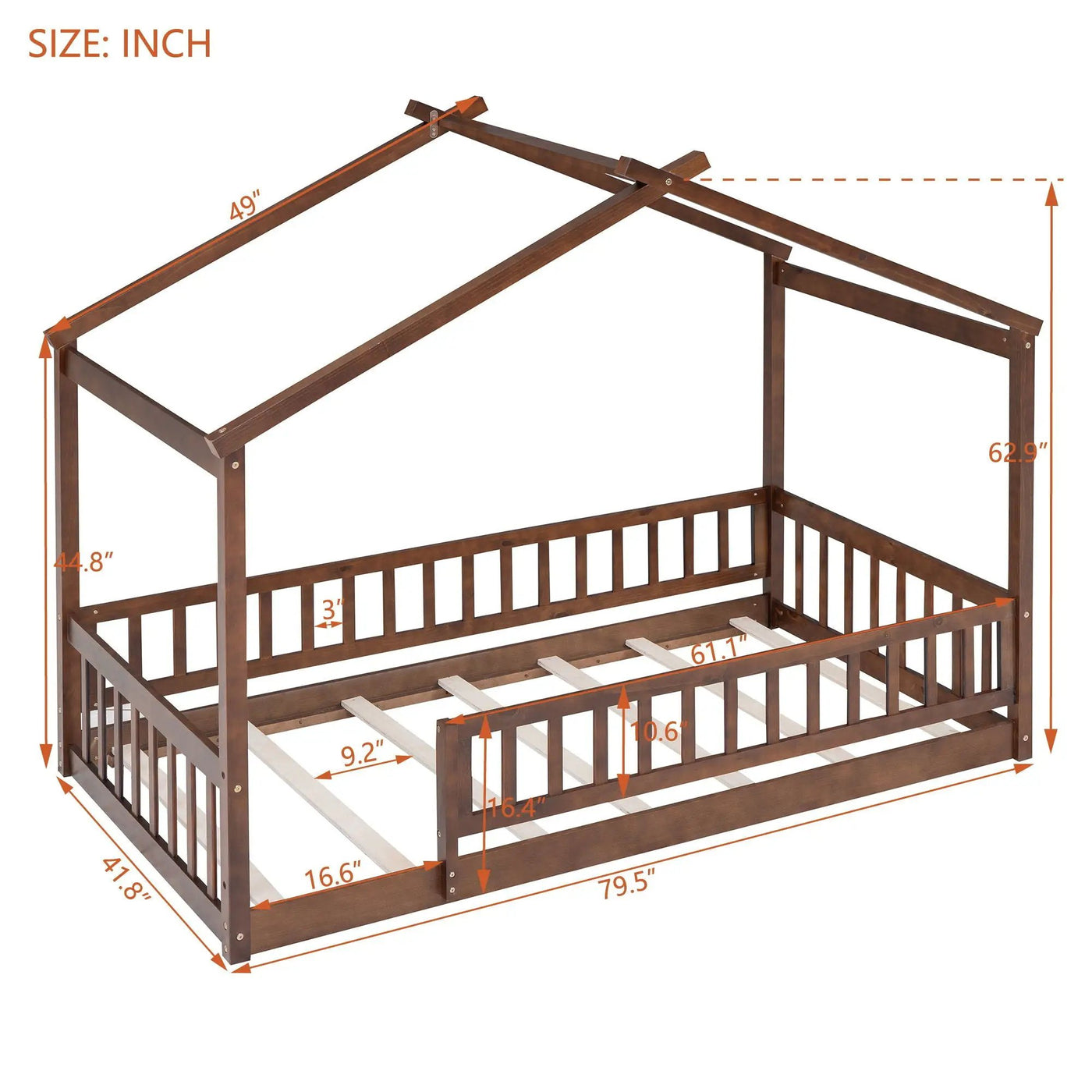 Bed House Bed Frame With Fence by Unique Piece Furniture