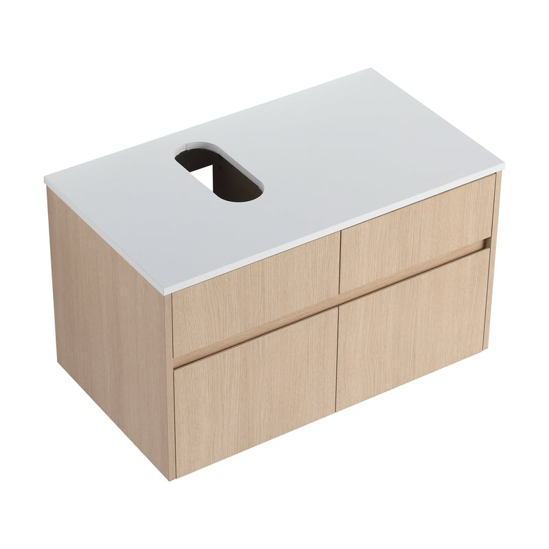 32-Inch Wall-Mounted Bathroom Vanity with 2 Soft Close Doors and 1 Drawer by HouseOfZazla