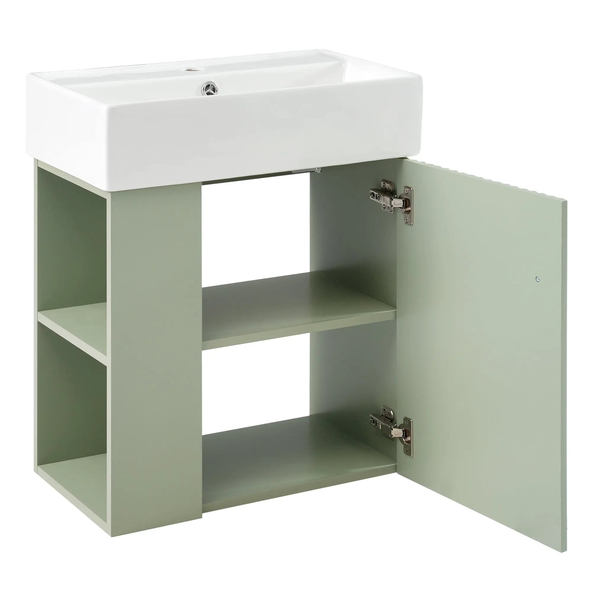 21.6 Inch Modern Floating Bathroom Vanity with Ceramic Basin by HouseOfZazla