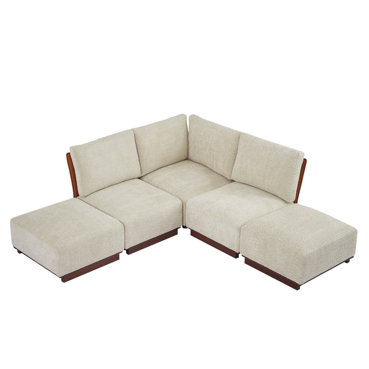 Boucle Modular Sectional Sofa with Deep Ergonomic Seating - Velora 88.5 in., photo 4 of 10