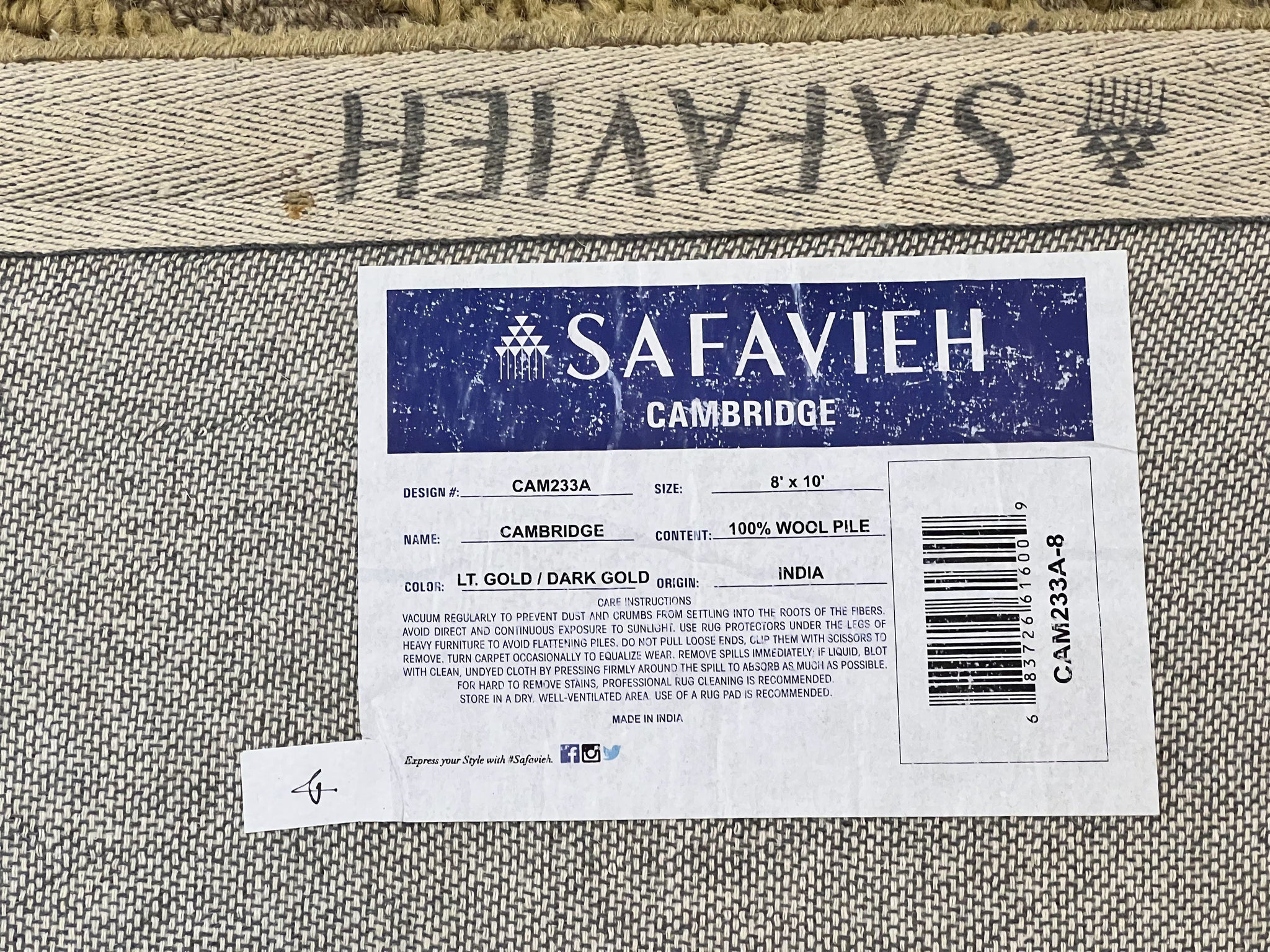 Safavieh Rug 8x10, Cambridge Rug, Wool Hand Tufted Carpet, Modern Room Sized Wool Pile Area Rug by Jewel Rugs