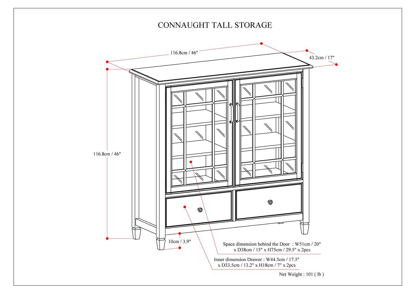 Connaught - Tall Storage Cabinet by HouseOfZazla