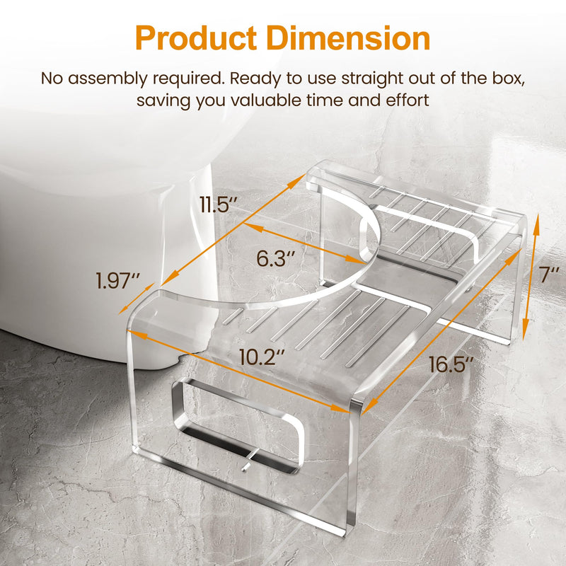 7'' Tall Acrylic Toilet Stool by HouseOfZazla