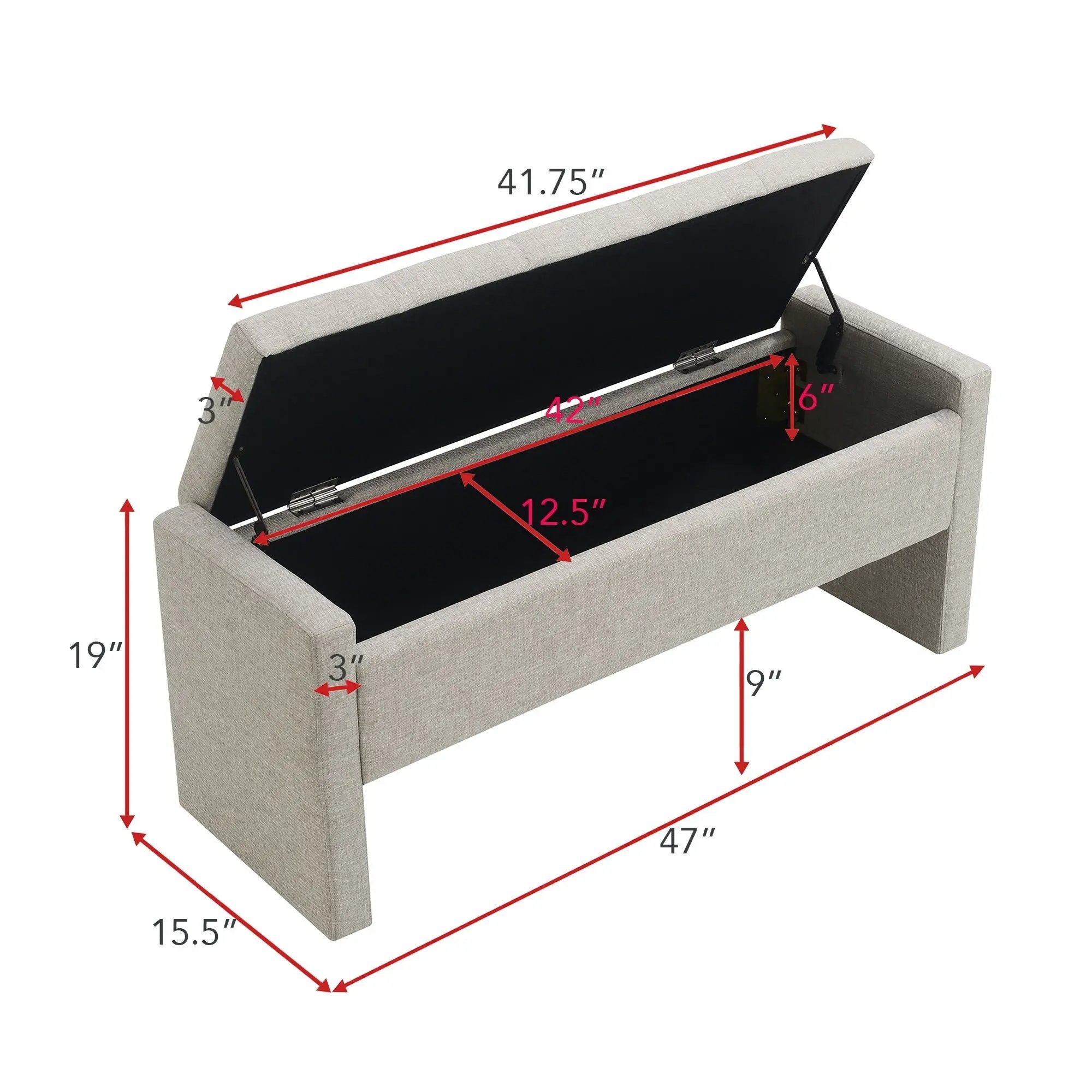 Modern Upholstered Large Bed End Bench With Storage by Unique Piece Furniture