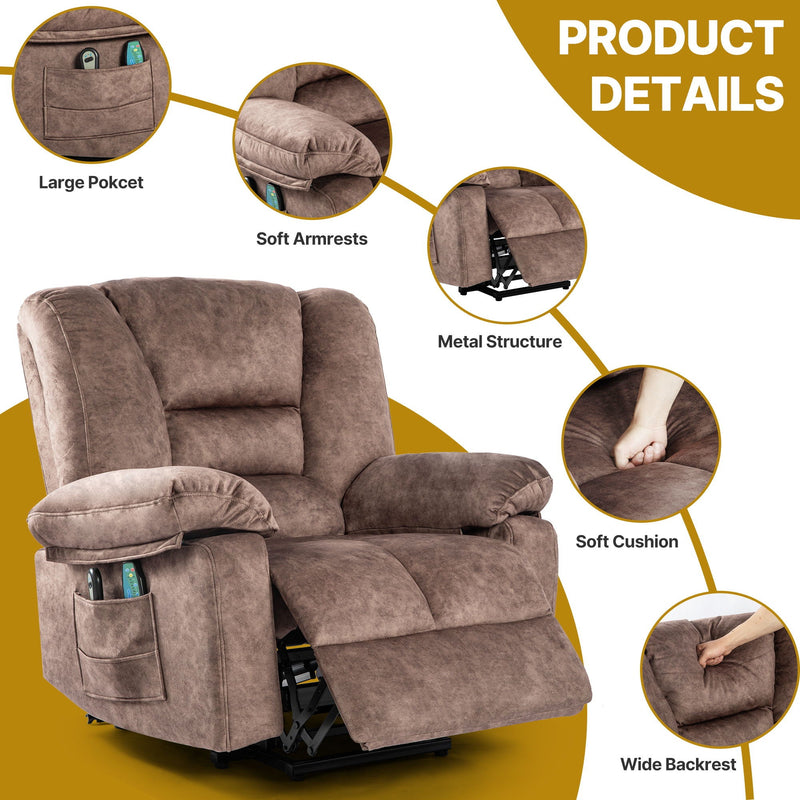 Power Lift Recliner Chair Sofa With Massage by HouseOfZazla