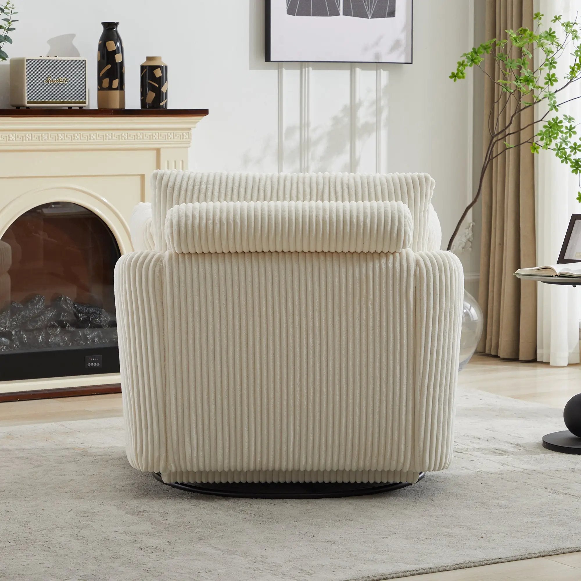 40.55''W Swivel Accent Chair with 2 Throw Pillows by HouseOfZazla