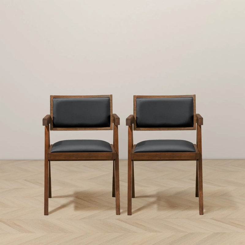 Athena - Dining Chair (Set of 2) - Black / Brown by HouseOfZazla