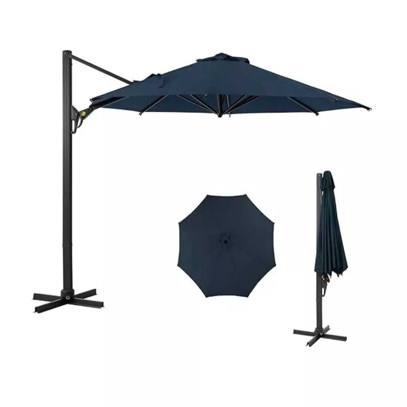 Round Cantilever Patio Umbrella With 360 Rotation & Infinite Tilt Adjustment by HouseOfZazla