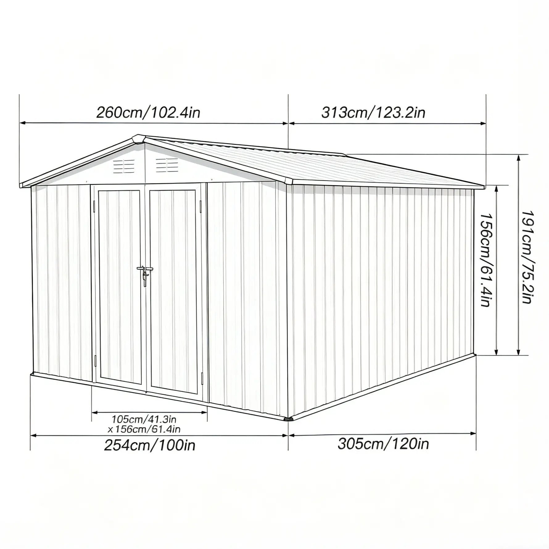 10' x 8' Garden Sheds Outdoor Storage Sheds by HouseOfZazla