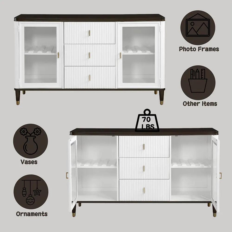 Carena - Server - White & Brown by Unique Piece Furniture