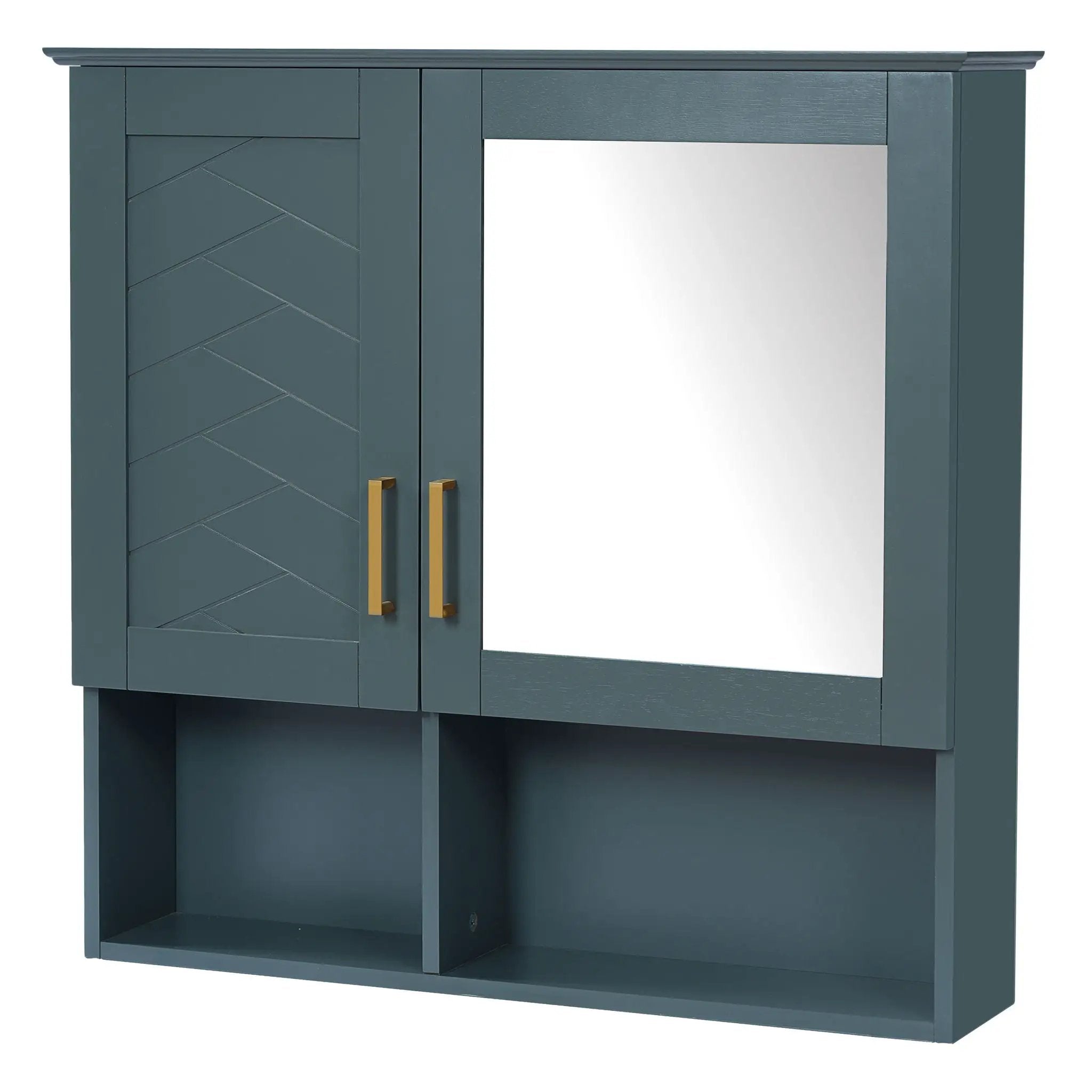 2 In 1 Wall-Mounted Mirror Cabinet With Adjustable Shelves, Soft-Close Doors, High-Definition Mirror & Storage by Unique Piece Furniture