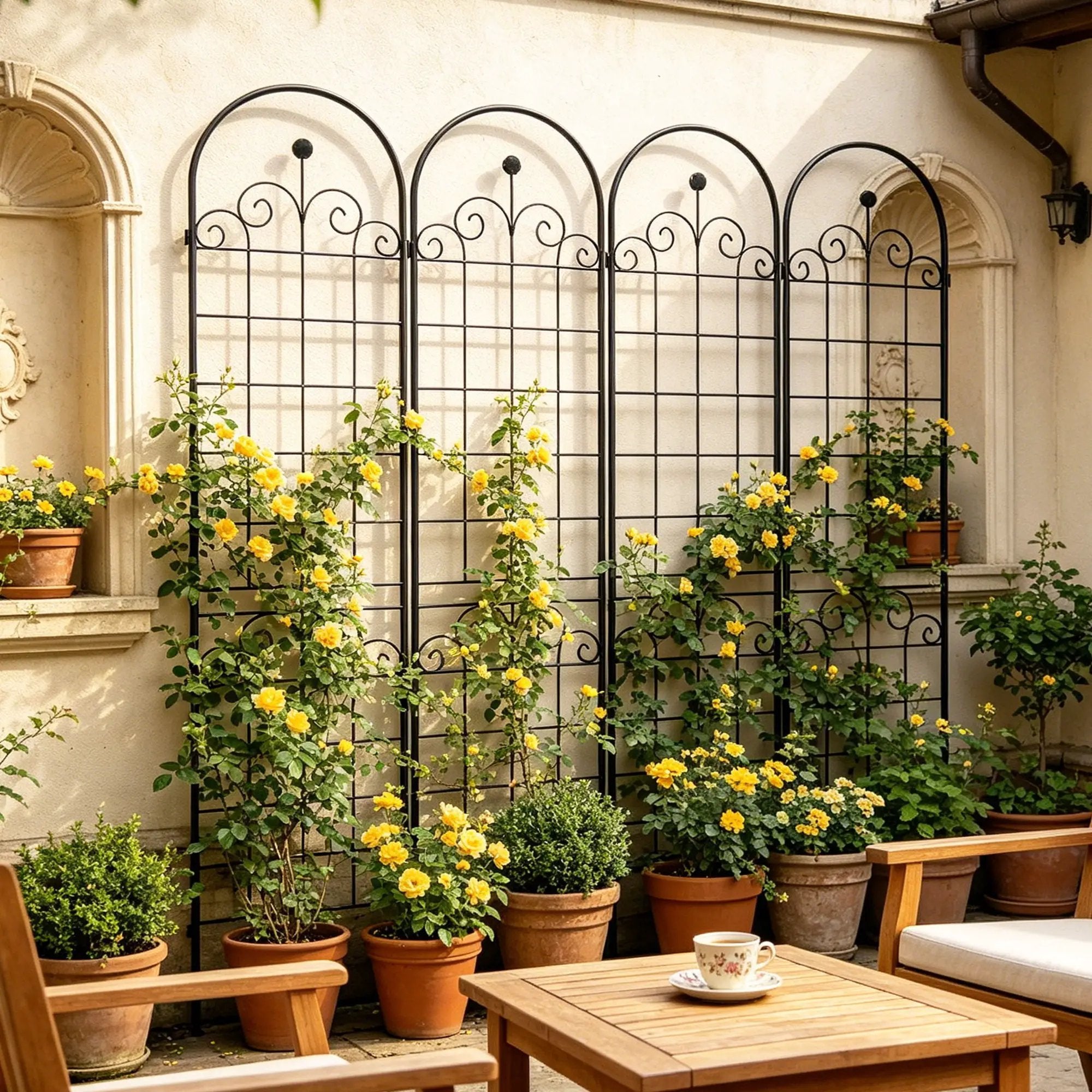 Metal Garden Trellis For Climbing Plants Outdoor Rustproof Plant Support Rose Trellis Netting Trellis by Unique Piece Furniture