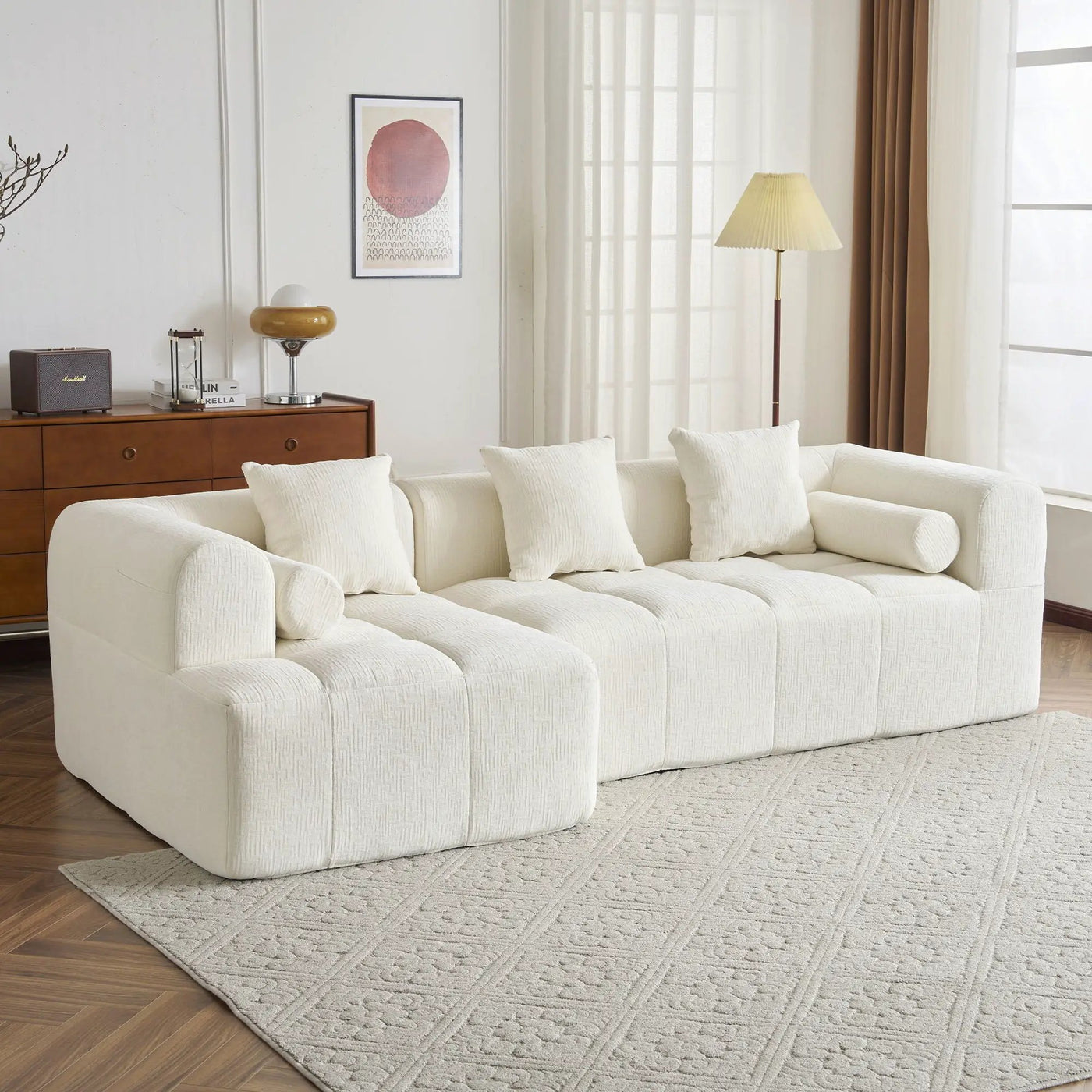 Sectional Free Combined Sofa With 2 Side Pockets by Unique Piece Furniture