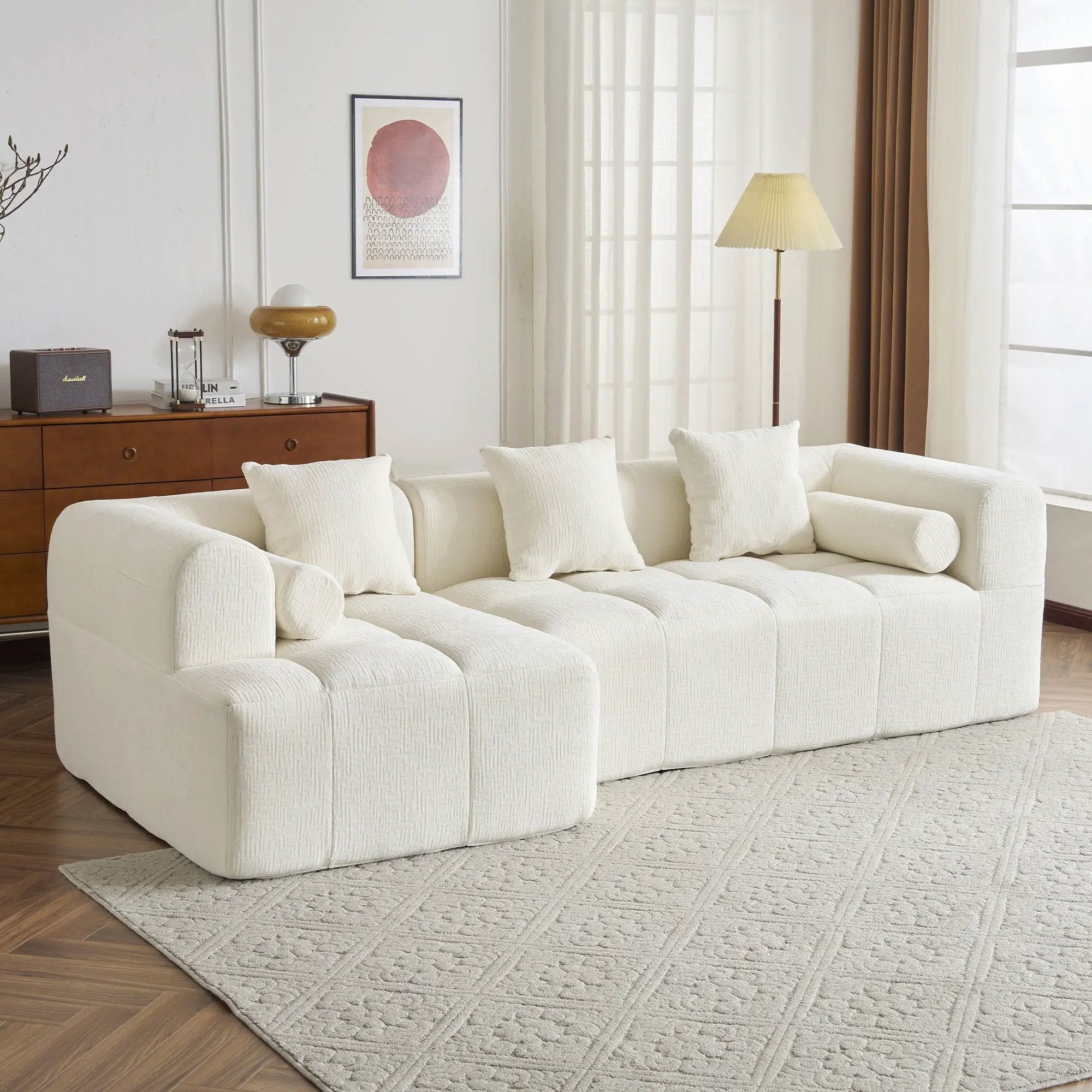 Sectional Free Combined Sofa With 2 Side Pockets by Unique Piece Furniture