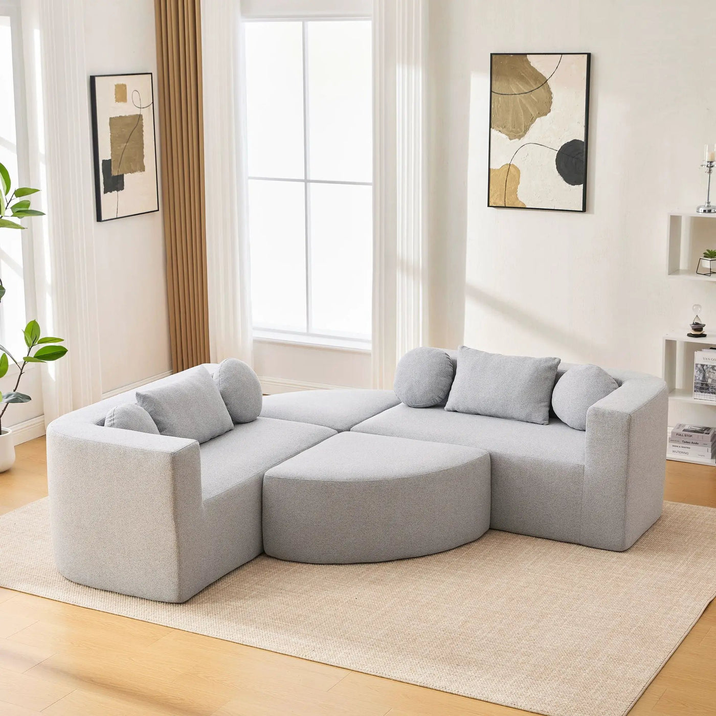 Boneless - Couch Modular Sectional Sofa With Deep Seating And Curved Design by Unique Piece Furniture