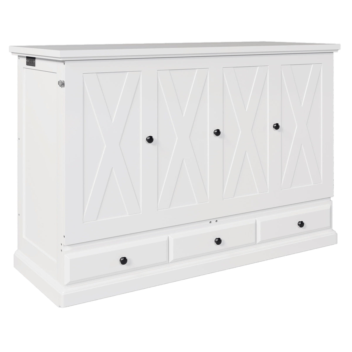 Solid Pine Murphy Bed Chest with USB Charging Station - White or Dark Gray, photo 3 of 40