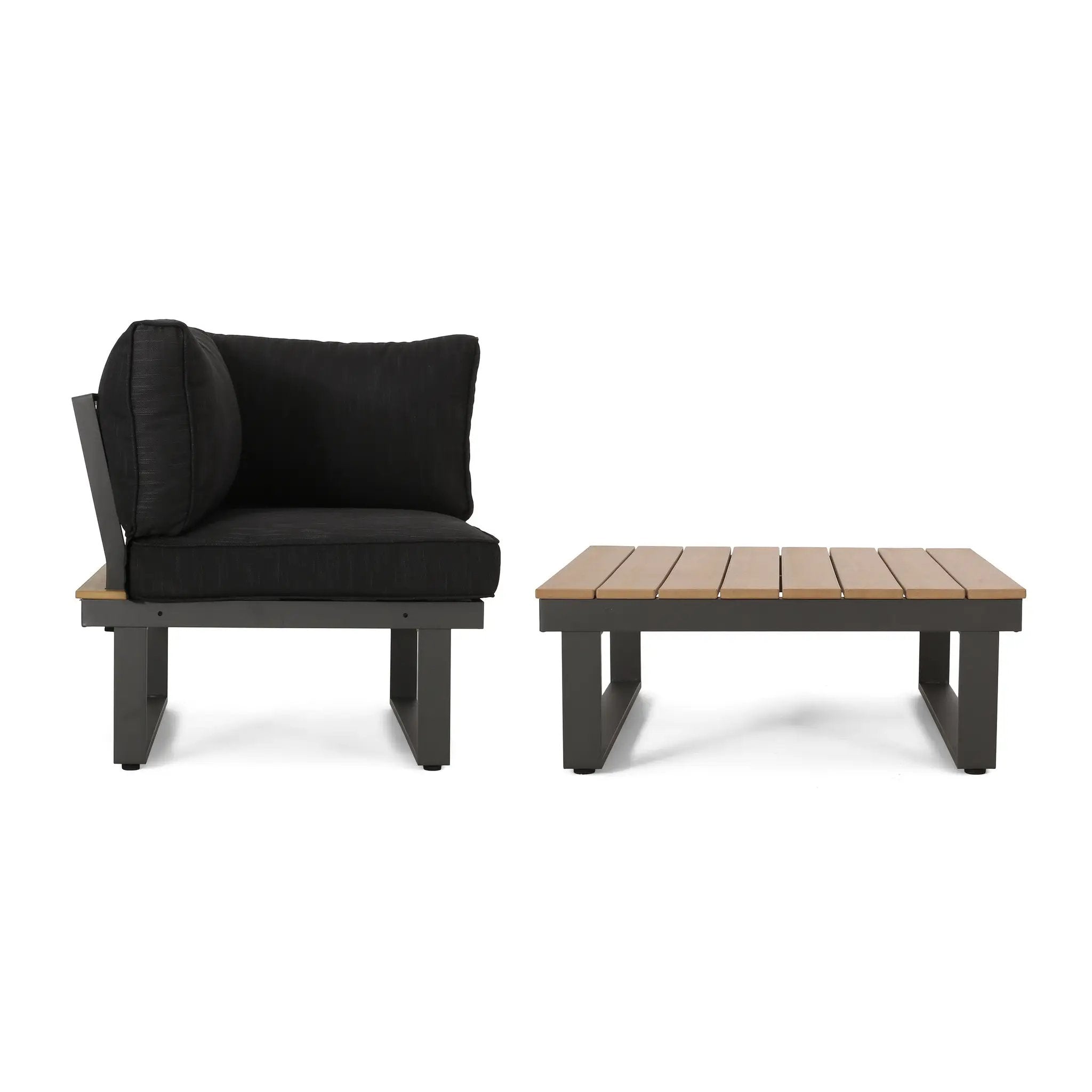 Sterling V-Shaped Outdoor Aluminum 5 Seater Sofa Set with Cushions by HouseOfZazla