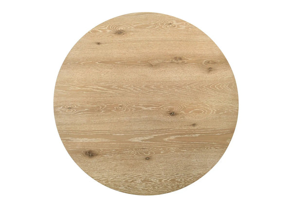 Tate - Round Dining Table With Metal Base - Oak Finish, photo 2 of 5