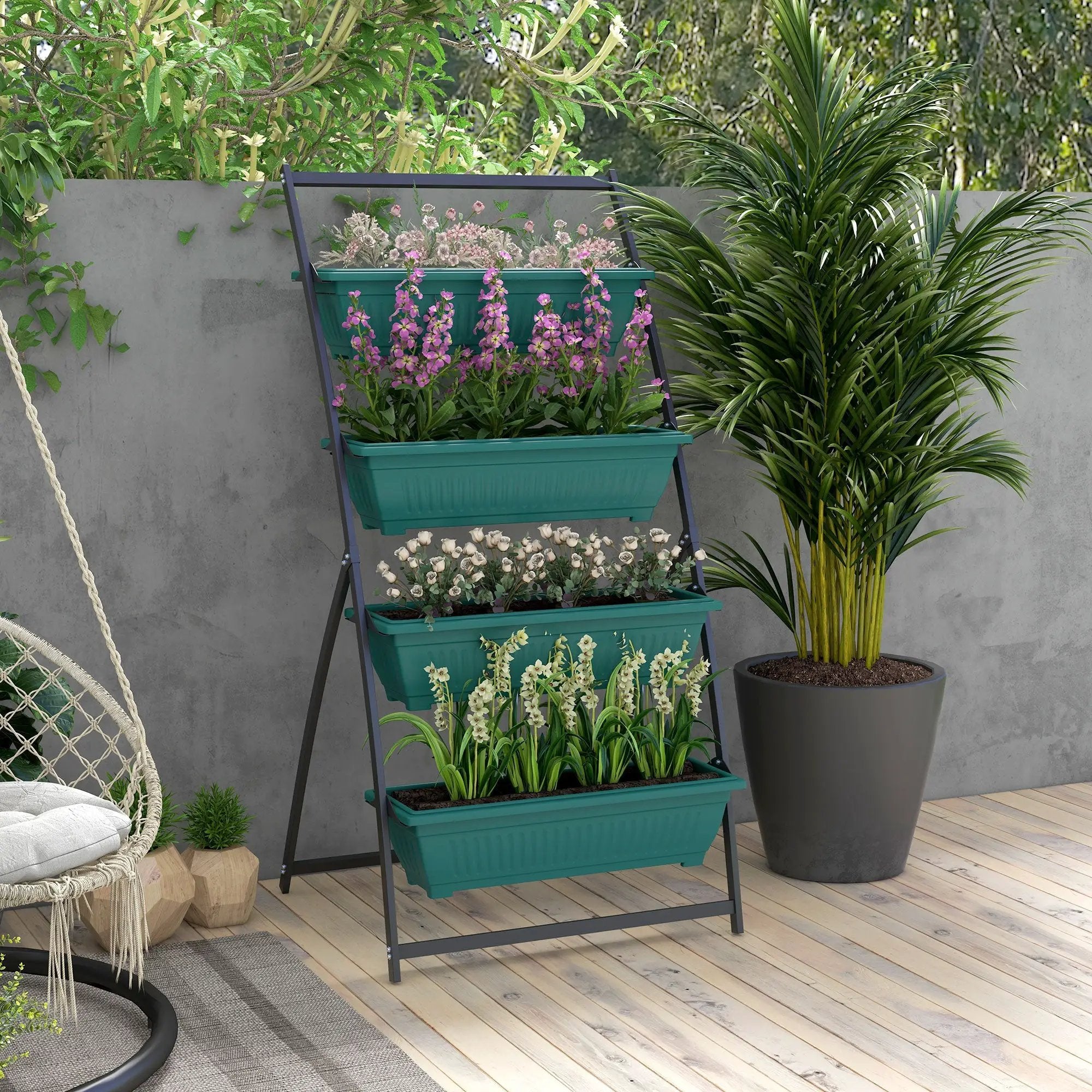 Outsunny 4 Tier Vertical Garden Planter Set by HouseOfZazla