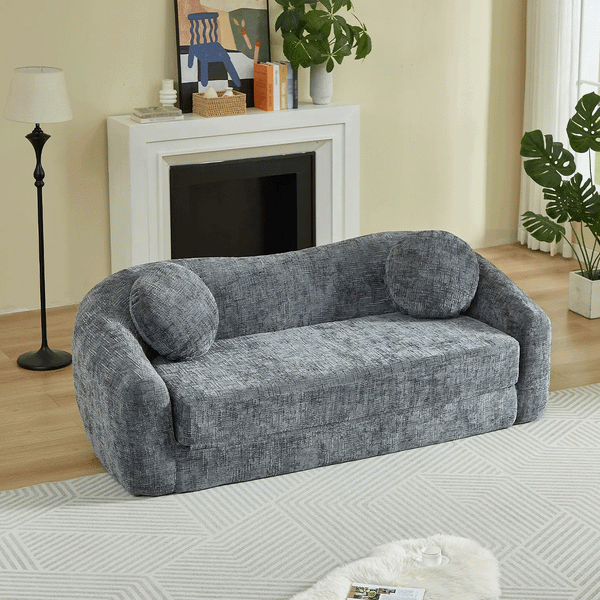 86-Inch Curved Convertible Sofa Recliner, photo 2 of 10