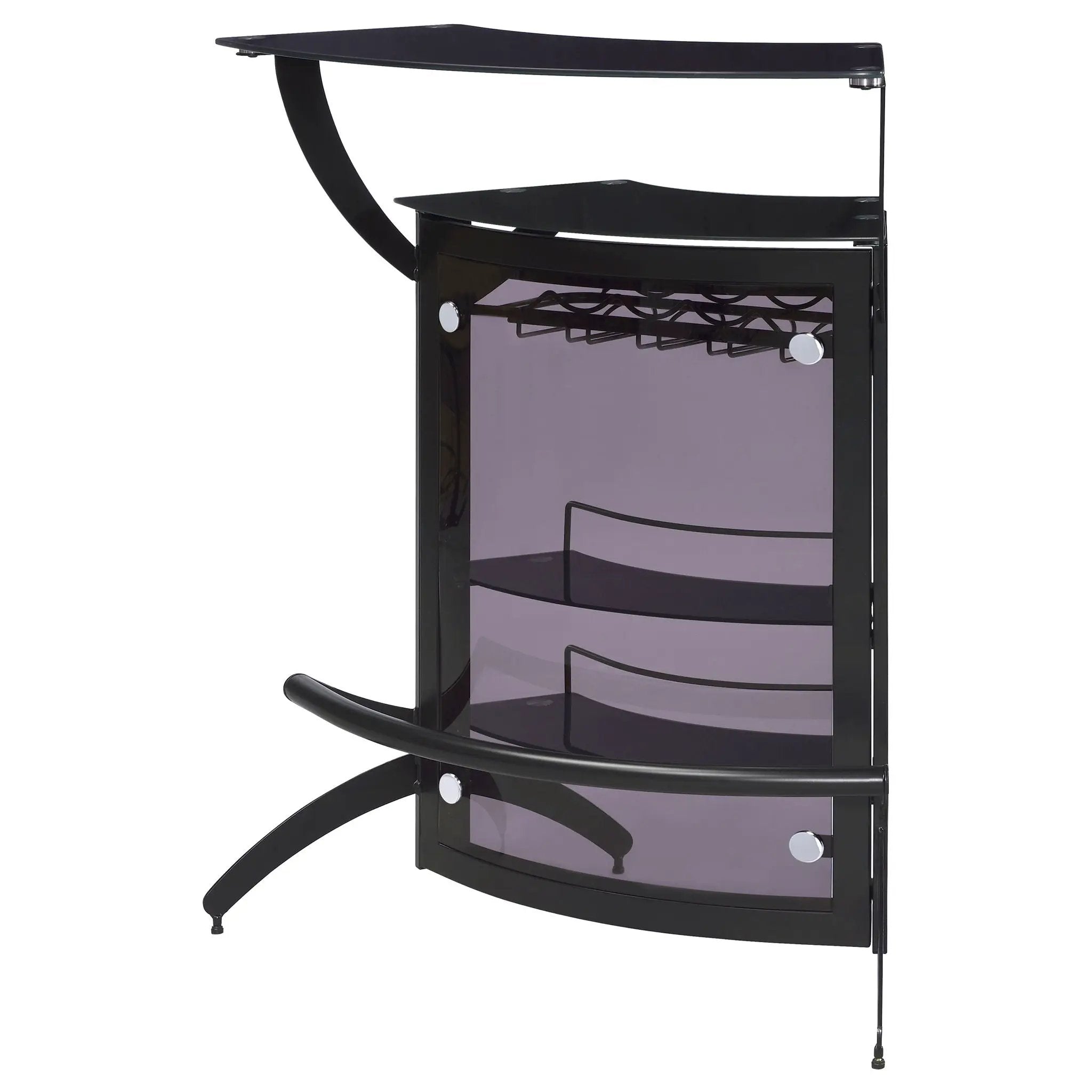 Dallas 2-shelf Curved Freestanding Home Bar Cabinet Black by Unique Piece Furniture