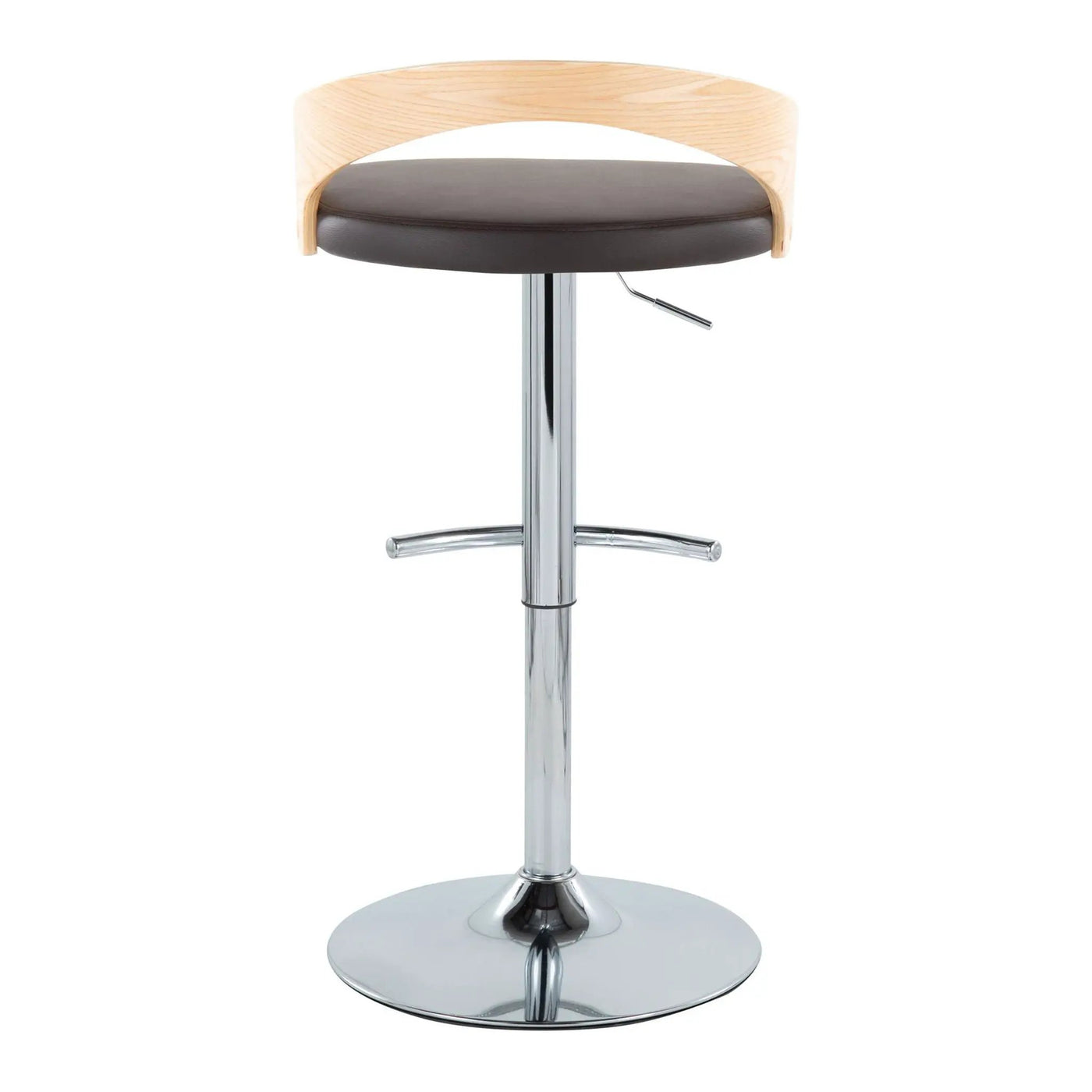 Grotto - Contemporary Adjustable Barstool, Swivel With Rounded T Footrest (Set of 2) by HouseOfZazla