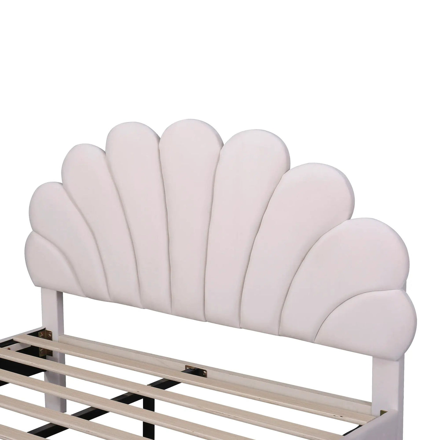 Upholstered Platform Bed With Flower Pattern Headboard by HouseOfZazla
