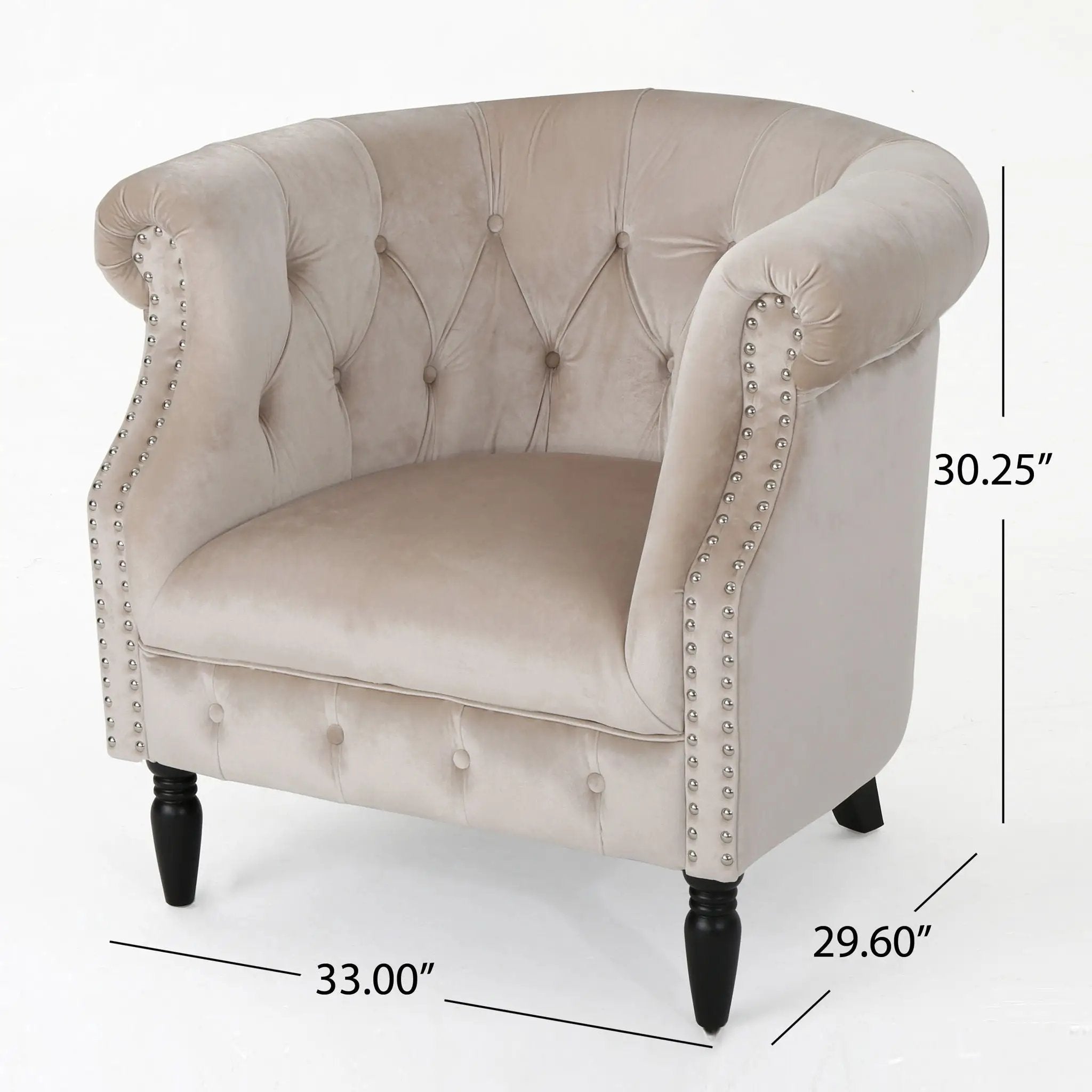 Celestialis Upholstered Club Chair with Tub Design and Rolled Recessed Armrests by HouseOfZazla