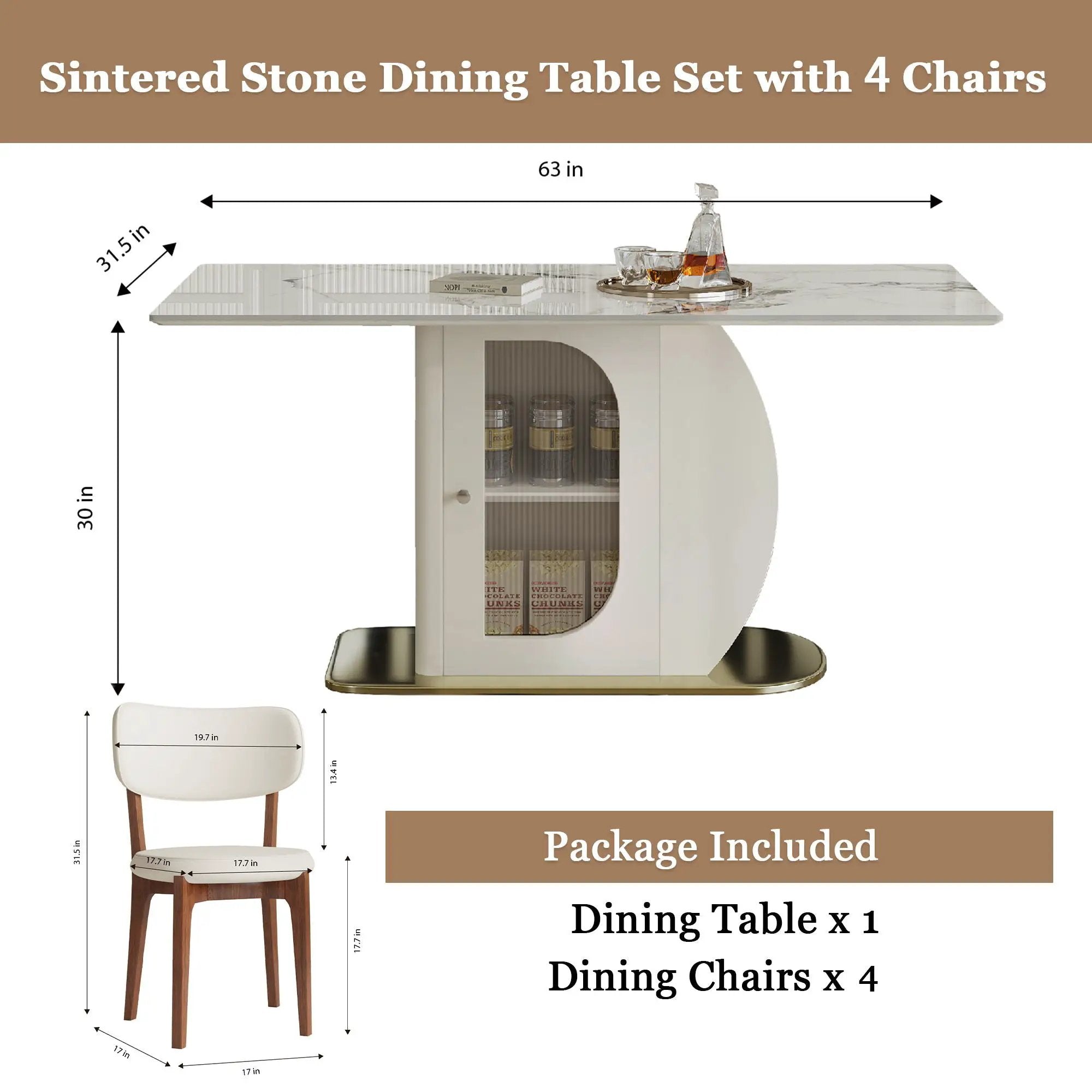 Dining Table Set With Storage, Includes Chairs For Kitchen by HouseOfZazla