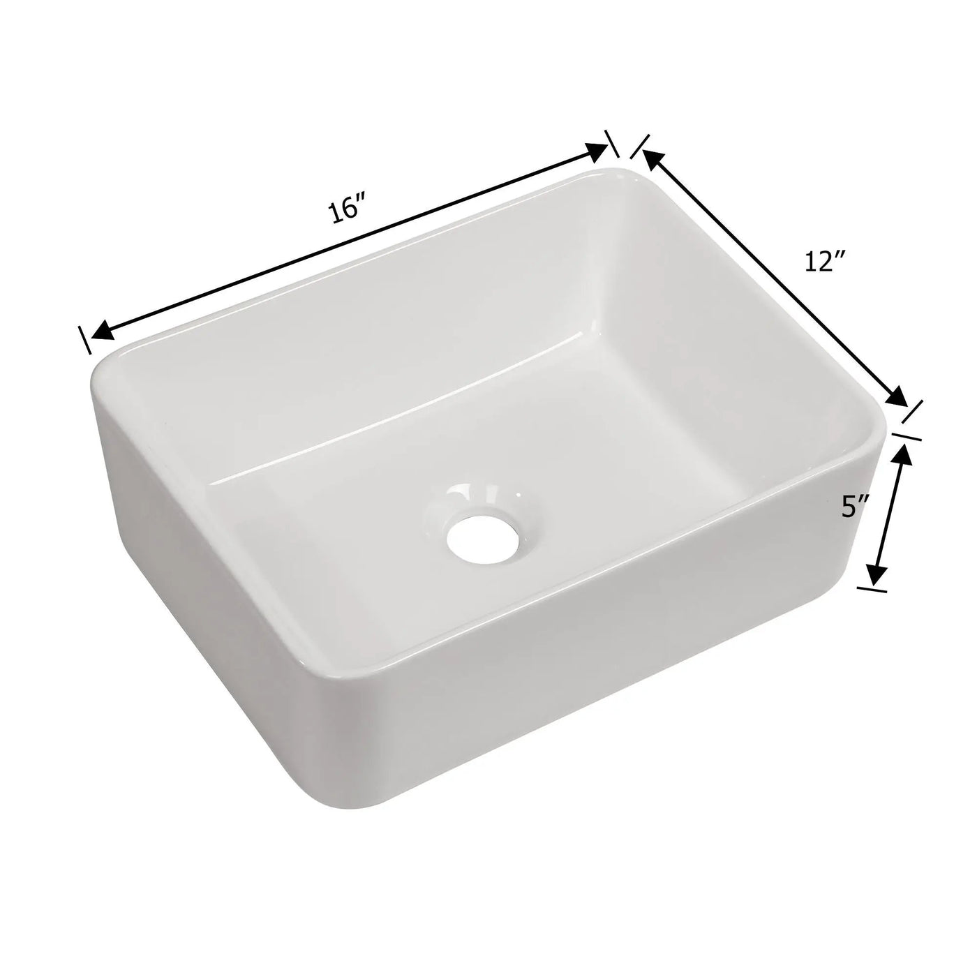 Sleek Ceramic Rectangular Vessel Bathroom Sink by HouseOfZazla