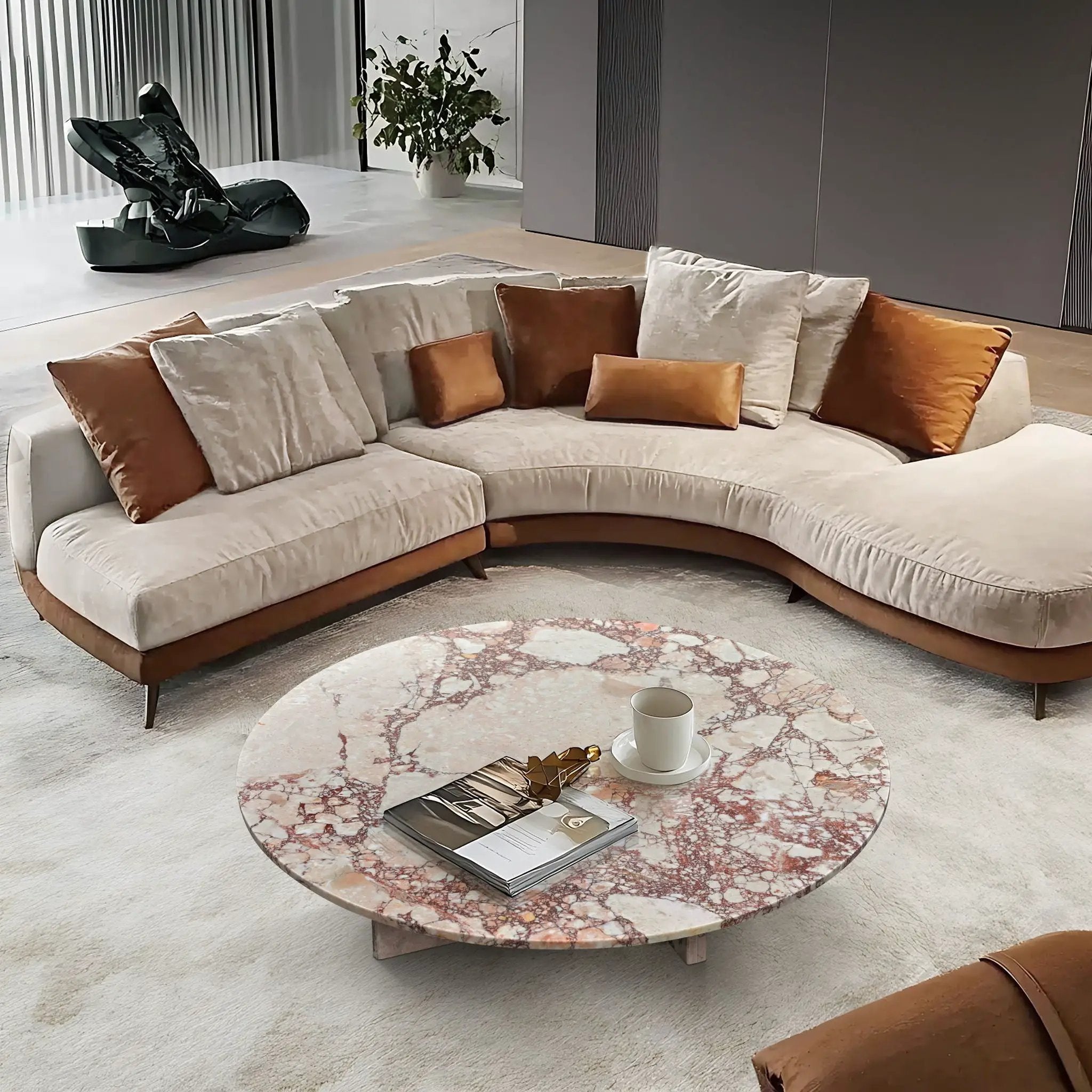 Luxury Coffee Table With Unique Veining, Unique Stone Design by HouseOfZazla