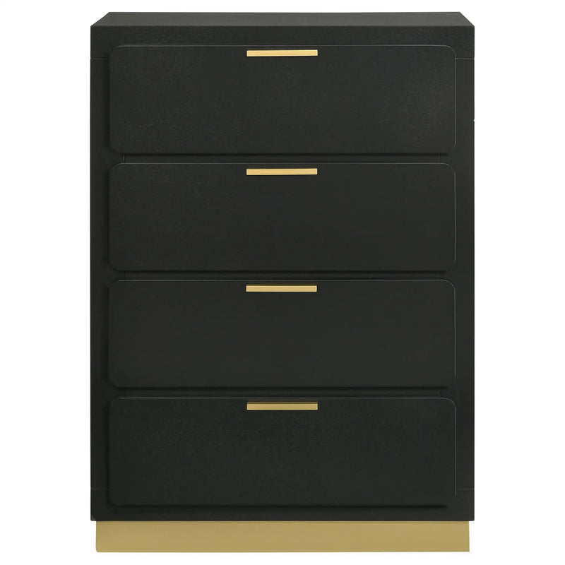 Caraway 4-drawer Bedroom Chest Black by Unique Piece Furniture