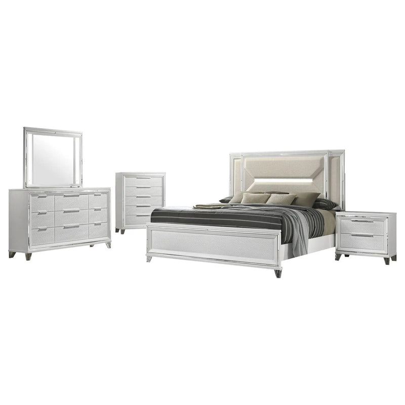 Marmore 5-piece Eastern King Bedroom Set White by Unique Piece Furniture