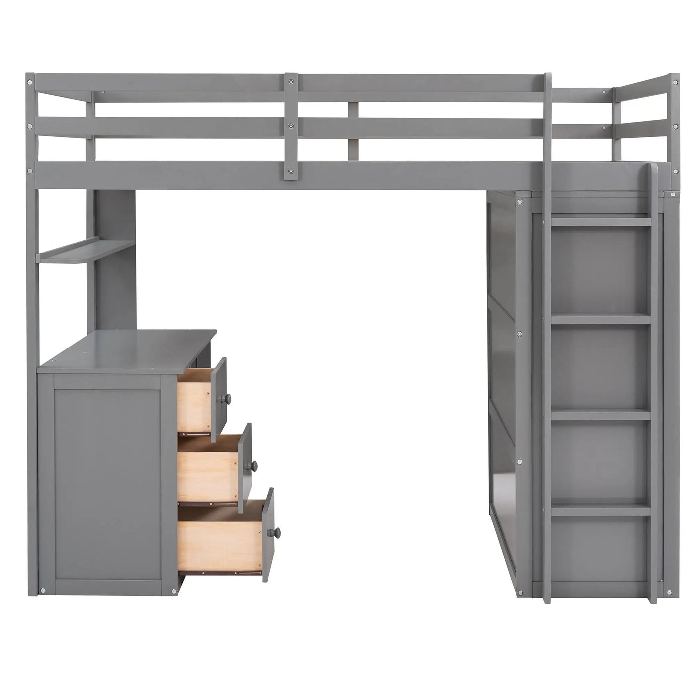 Loft Bed With Drawers, Desk, And Wardrobe by HouseOfZazla