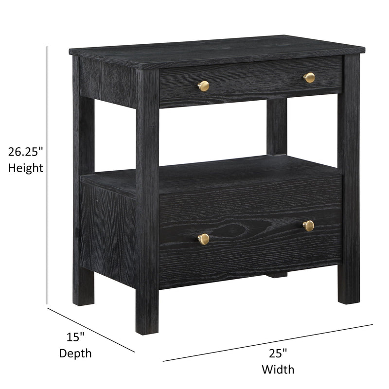 Danielle - 2 Drawer Nightstand - Black by HouseOfZazla