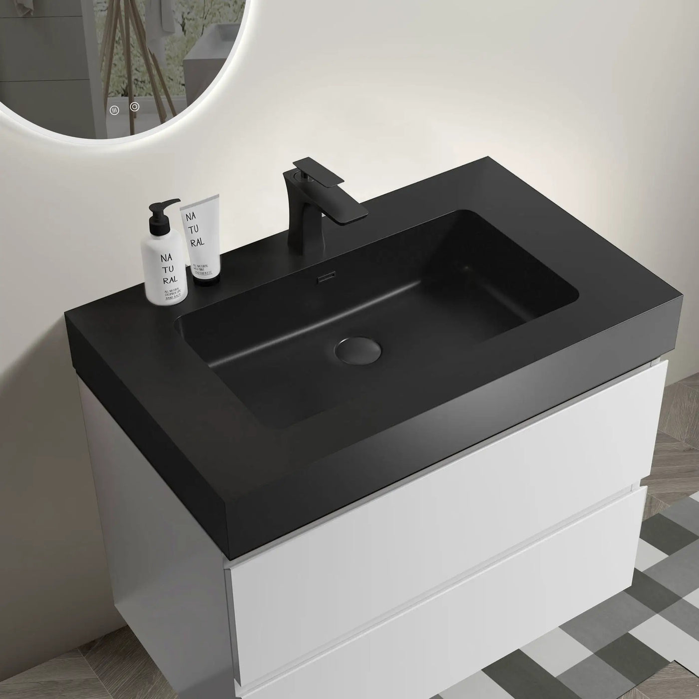 Alice - Bathroom Vanity With Large Storage, Sink Wall Mounted Floating Bathroom Vanity For Modern Bathroom, One-Piece Sink Basin Without Drain And Faucet by HouseOfZazla
