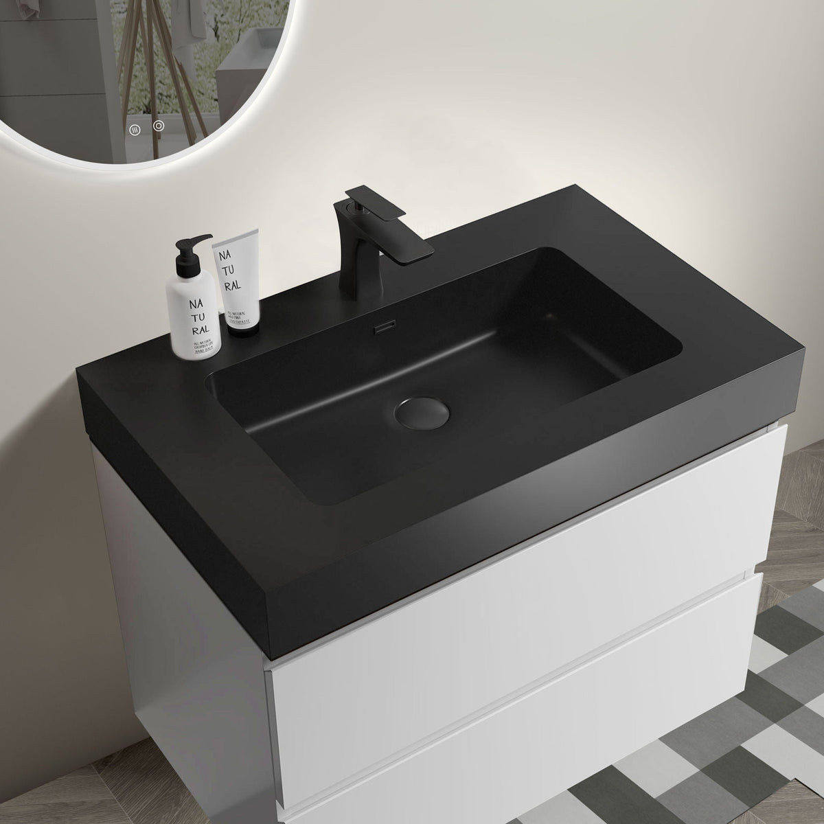 Modern Floating Bathroom Vanity with Large Storage - White or Black, photo 11 of 40