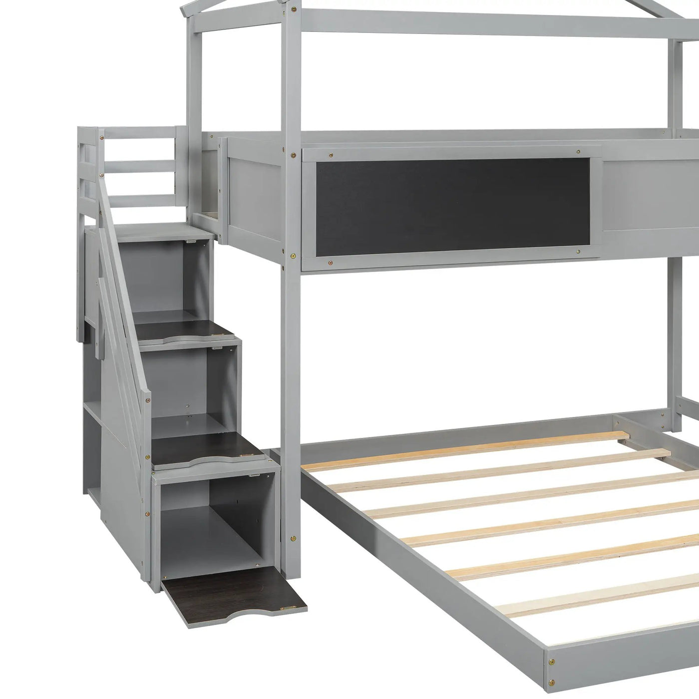 House Style Bunk Bed With Storage Staircase And board by HouseOfZazla
