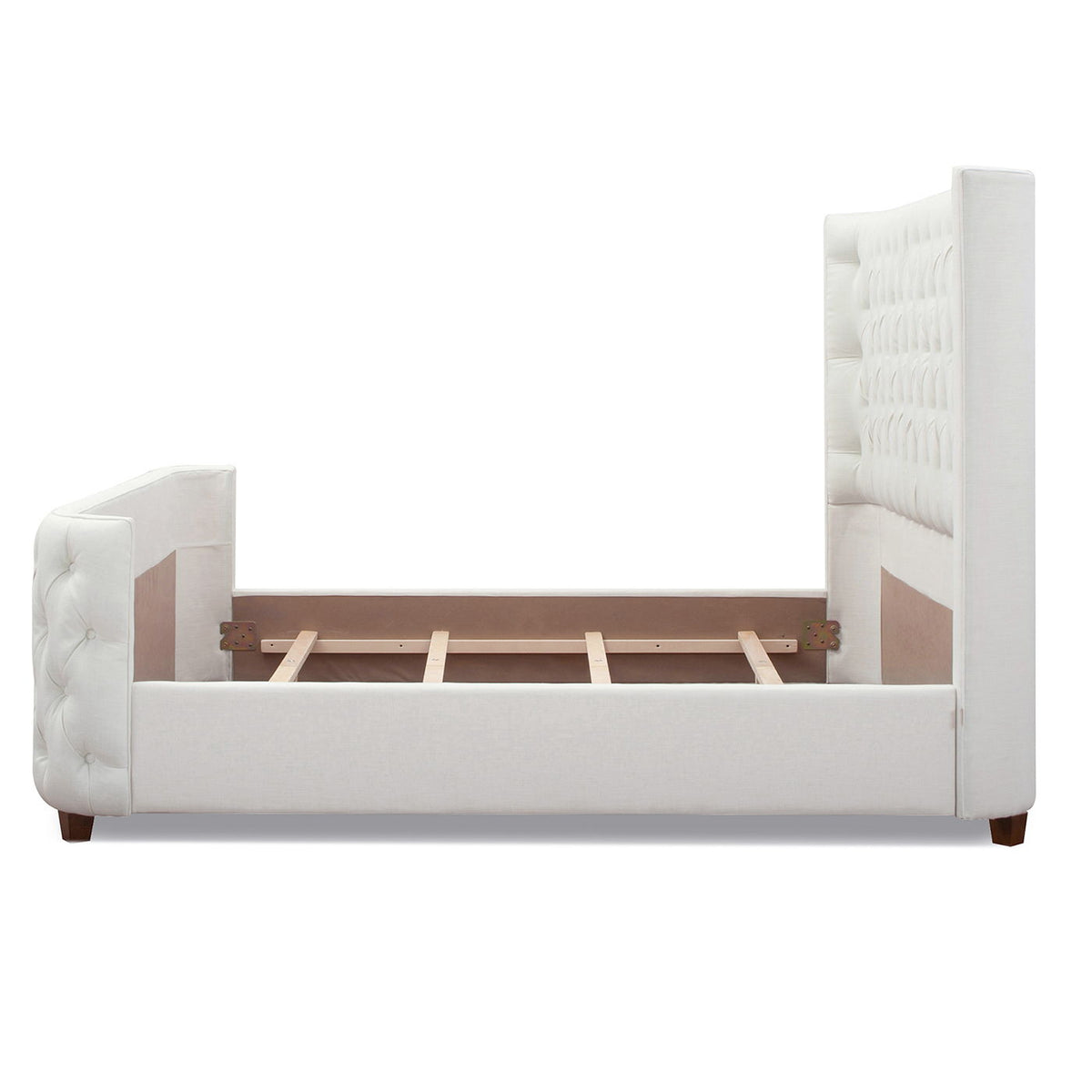 Tufted Panel Bed with Wingback Headboard and Footboard - Multiple Colors, photo 14 of 40
