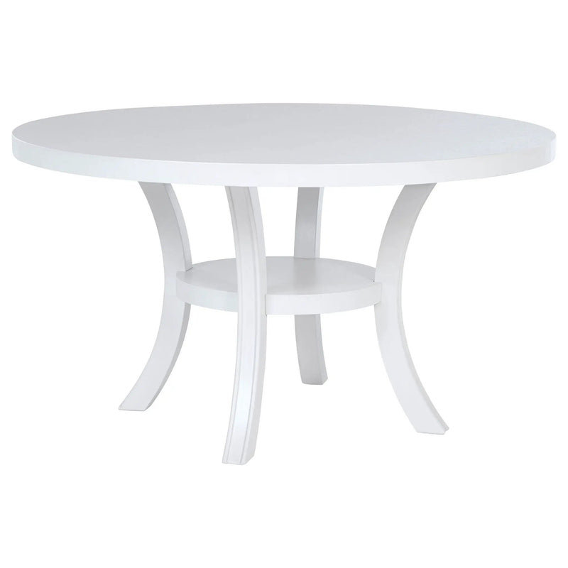 Judd 7-piece 54-inch Round Wood Dining Table Set Pearl White by Unique Piece Furniture