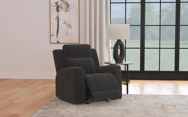 Brentwood Upholstered Recliner Chair Dark Charcoal by Unique Piece Furniture