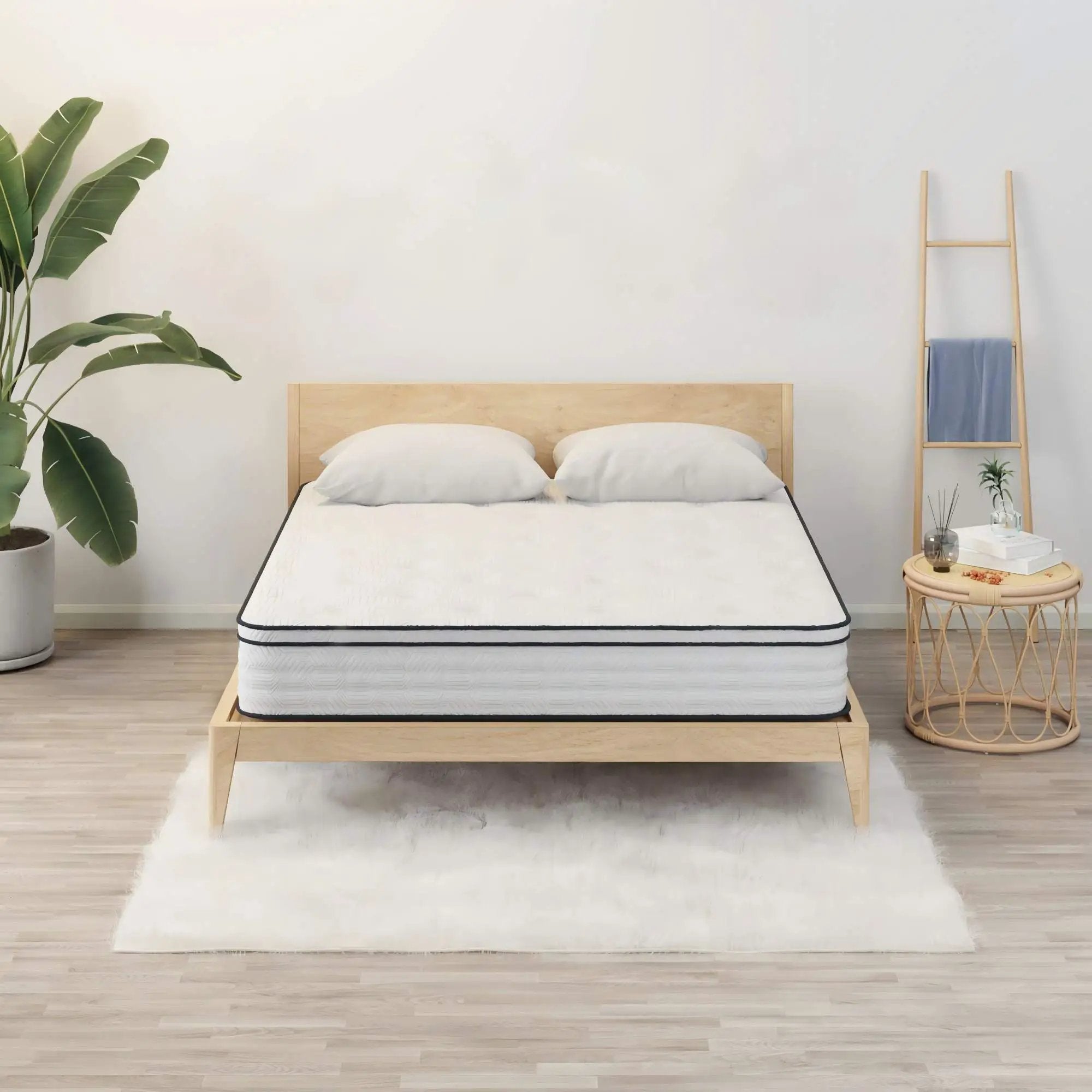 12'' Hybrid Mattress With Pocket Springs And Memory Foam, Medium Firm Support - White - Queen by HouseOfZazla