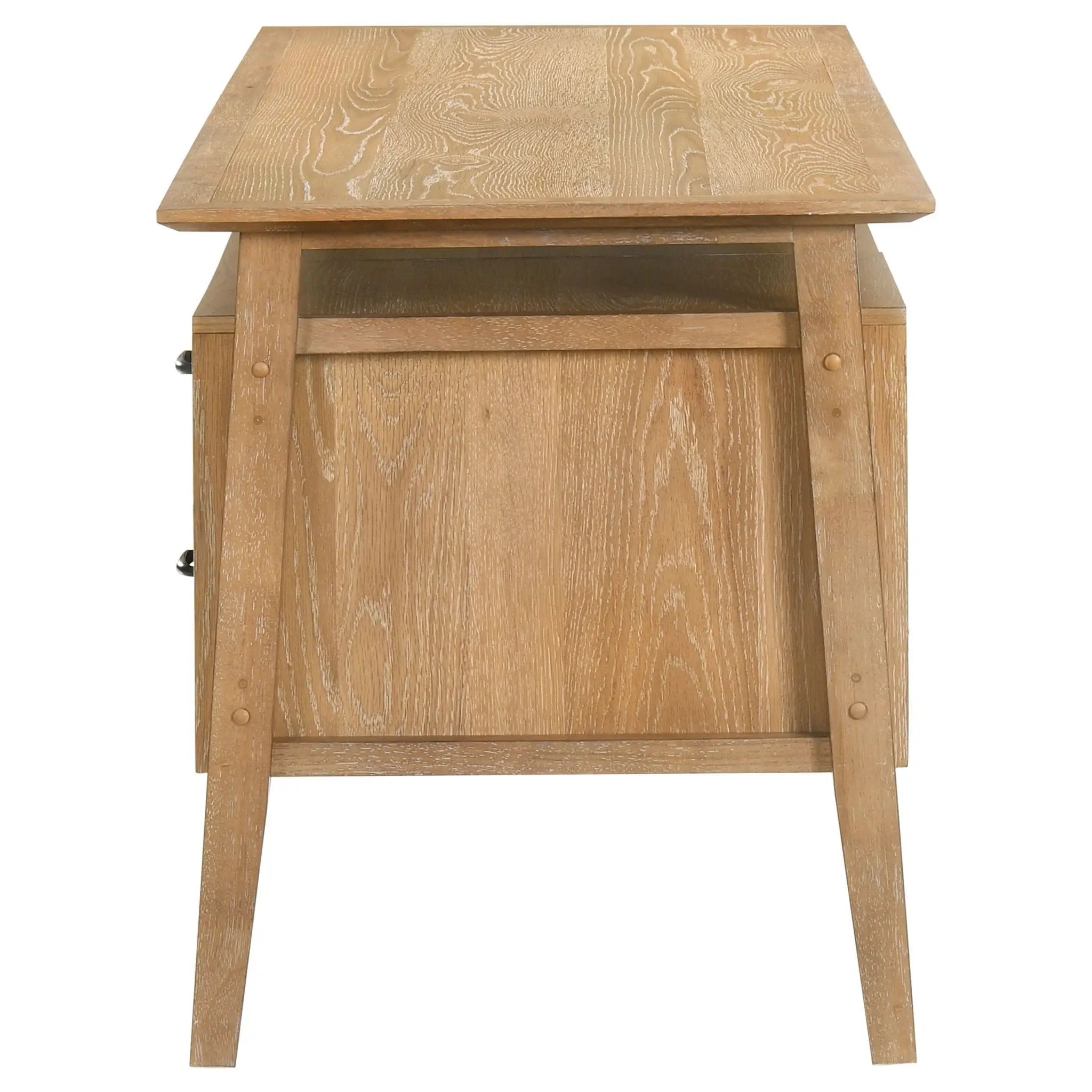 Goodson 64-inch 4-Drawer Double Pedestal Computer Desk Distressed Light Brown by Unique Piece Furniture