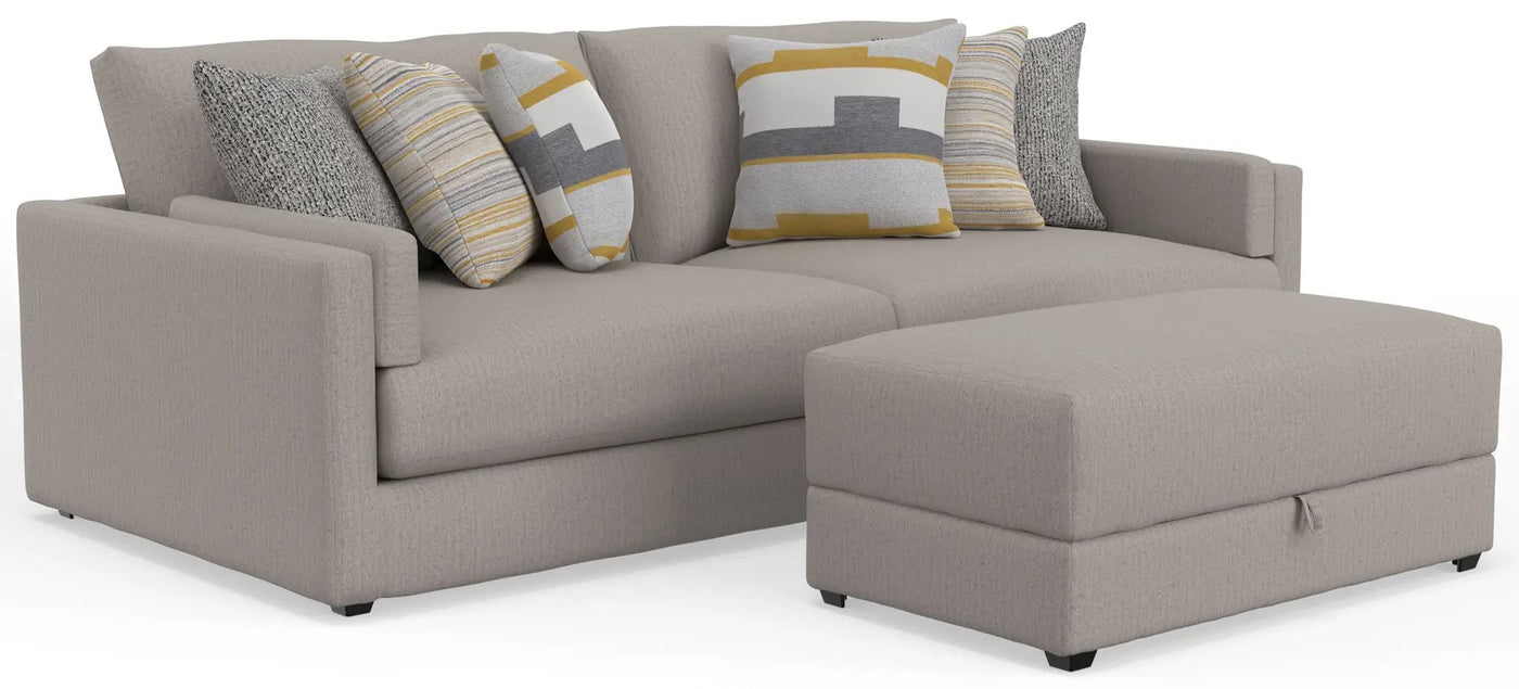 Trevor - Extra Deep Oversized Sofa With Included Storage Cocktail Ottoman by Unique Piece Furniture